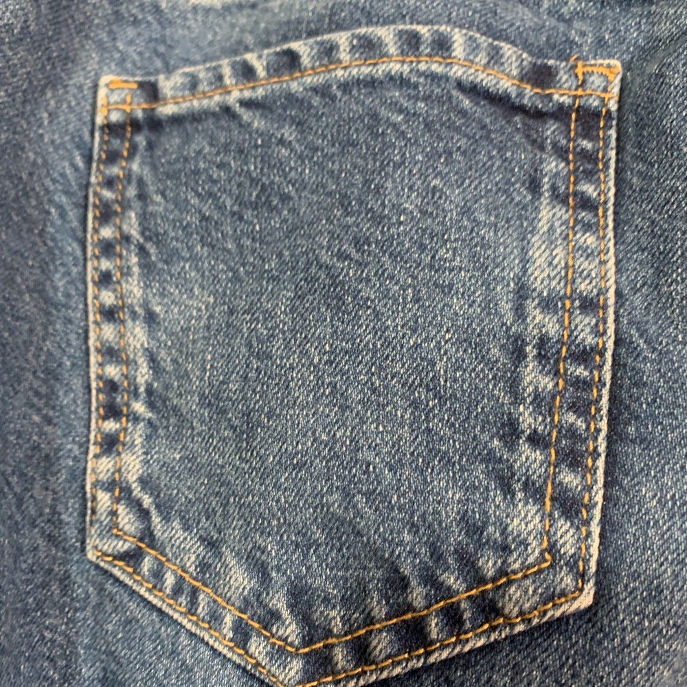 Zara Blue Medium Wash Sequins Bottom Straight Cropped Jeans Sz 8 EUC - Picture 11 of 14
